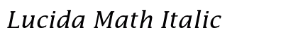 Lucida Math Italic Preview