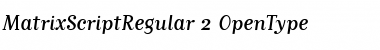 MatrixScriptRegular Regular Font
