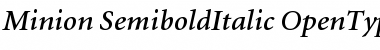 Minion Semibold Italic Font