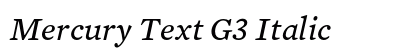 Mercury Text G3 Italic preview