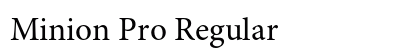 Minion Pro Regular Preview