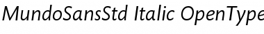 Mundo Sans Std Italic Font