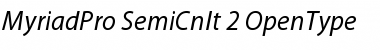 Myriad Pro SemiCondensed Italic Font