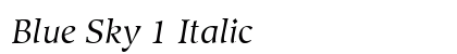 Blue Sky 1 Italic preview