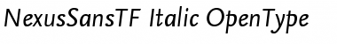 NexusSansTF-Italic Regular Font