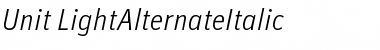 Unit-LightAlternateItalic Regular Font