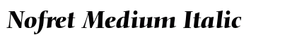 Nofret Medium Italic Preview
