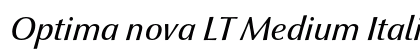 Optima nova LT Medium Italic Preview