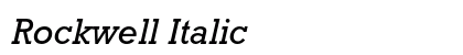 Rockwell Italic Preview