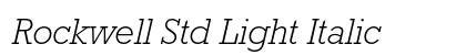 Rockwell Std Light Italic Preview