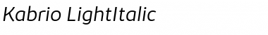 Kabrio Light Italic Font