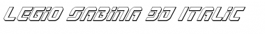 Legio Sabina 3D Italic Italic Font