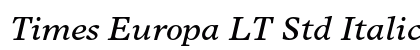 Times Europa LT Std Italic preview