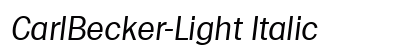 CarlBecker-Light Italic Preview