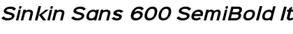 Sinkin Sans 600 SemiBold Italic Regular Font