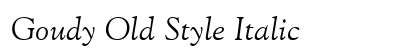 Goudy Old Style Italic Preview