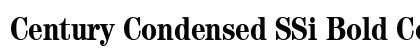 Century Condensed SSi Bold Condensed Preview