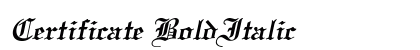 Certificate BoldItalic Preview