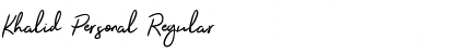 Khalid Personal Regular Font Khalid Personal Regular Font