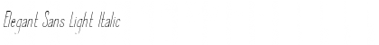 Elegant Sans Light Italic Font