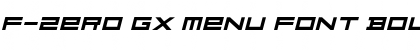 F-Zero GX Menu Font Bold Italic Font