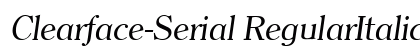 Clearface-Serial RegularItalic Preview