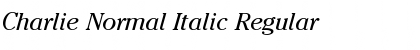 Charlie Normal Italic Regular Font