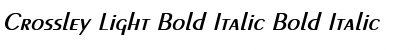 Crossley Light Bold Italic Bold Italic Font