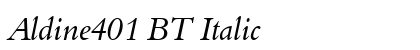 Aldine401 BT Italic Preview