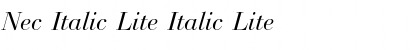 Nec Italic Lite Italic Lite Font