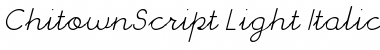 ChitownScript Light Italic Font