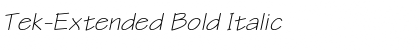 Tek-Extended Bold Italic Font