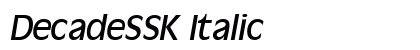DecadeSSK Italic Preview
