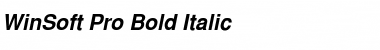 WinSoft Pro Bold Italic Font