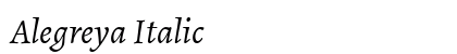 Alegreya Italic Preview