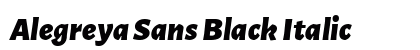 Alegreya Sans Black Italic preview