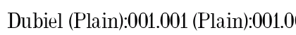 Dubiel (Plain):001.001 (Plain):001.001 preview