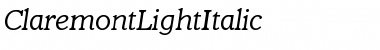 ClaremontLightItalic Roman Font