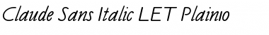 Claude Sans Italic LET Plain Font
