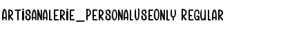 Artisanalerie_PersonalUseOnly Regular Font