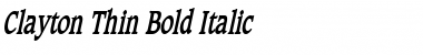 Clayton Thin Bold Italic Font