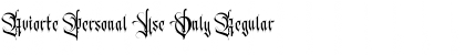 Aviorte Personal Use Only Regular Font