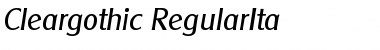 Cleargothic-RegularIta Regular Font