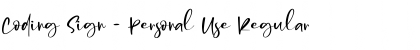 Download Coding Sign - Personal Use Font Download Coding Sign - Personal Use Font