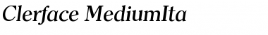 Clerface-MediumIta Regular Font