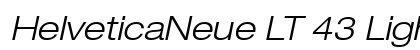 HelveticaNeue LT 43 LightEx Oblique preview