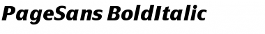 PageSans-BoldItalic Regular Font
