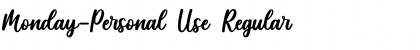 Monday-Personal Use Regular Font