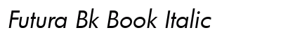 Futura Bk Book Italic Preview