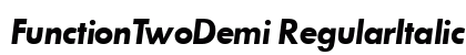 FunctionTwoDemi RegularItalic Preview